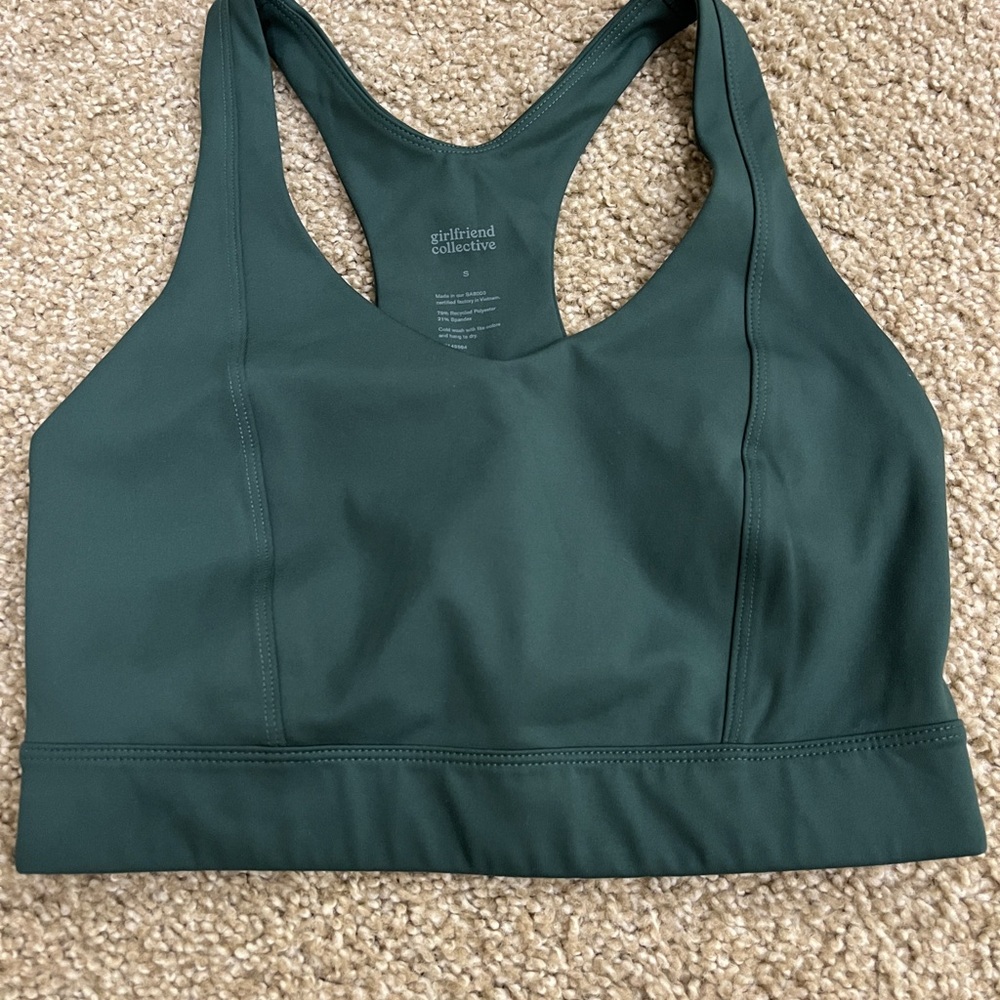 Girlfriend Collective Deep Green Sports Bra